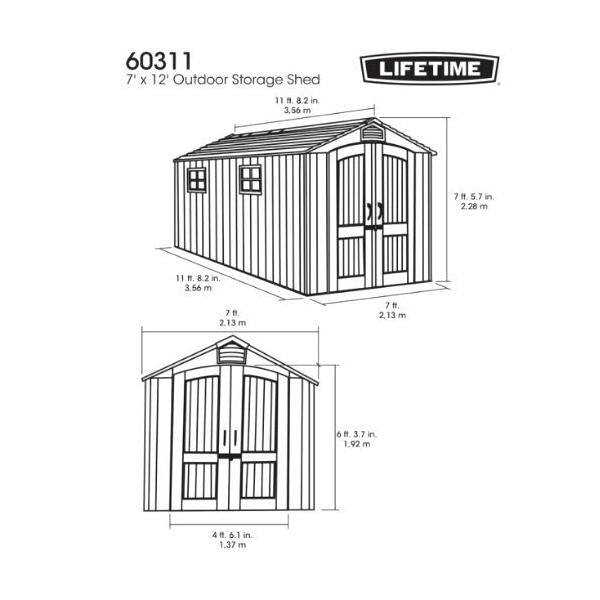 LIFETIME 7X12フィート 屋外物置