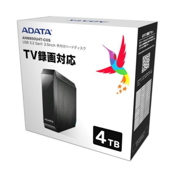 Adata 外付けハードディスク 4TB USB 3.2 AHM800U4T-COS
