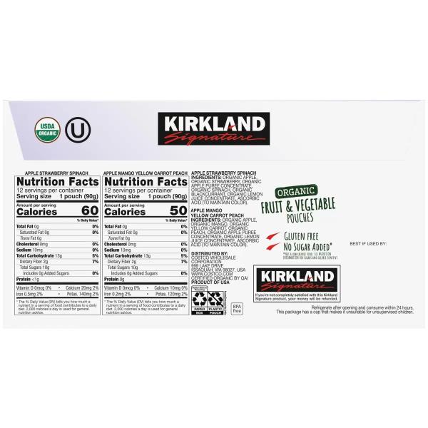 カークランドシグネチャー オーガニック フルーツアンドベジタブル 24パック Kirkland Signature Organic
