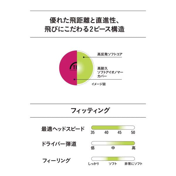 飛衛門 マットカラー ゴルフボール 2ピース構造 24個入り(12個×2箱)