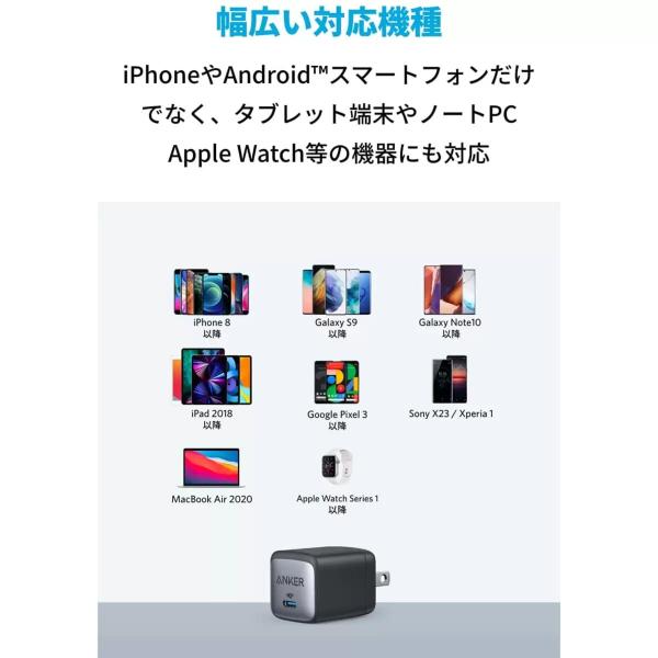Anker 急速充電器 Nano II 30W A2665N11 ブラック/ホワイト