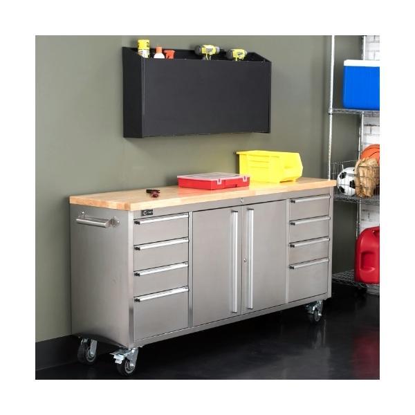 TRINITY 72 Stainless Steel Rolling Workbench WHALEN トリニティ ステンレススチールツール 72 ローリング