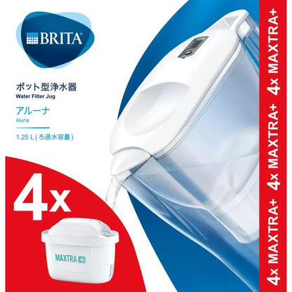 ブリタ ポット型浄水器 アルーナ カートリッジ4個付き Brita