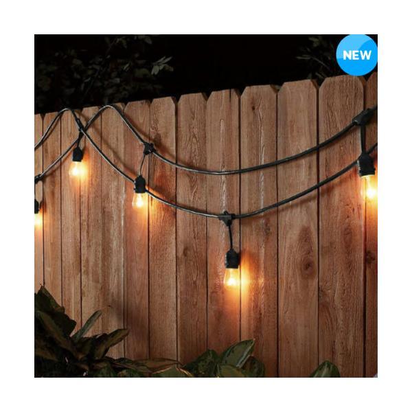 LED ストリングライト 14.6m 24ソケット 電飾 クリスマス ライトアップ