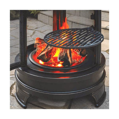 屋外暖炉 ファイヤーピット 調理用グリル網付き OUTDOOR COOKING PIT 焚き火台 大型 焼き網 3段階高調節 バーベキュー