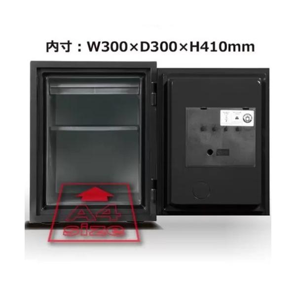 ディプロマット 耐火・耐水デザイン金庫 クリスタルシリーズ 36L A530R3WR ブラック
