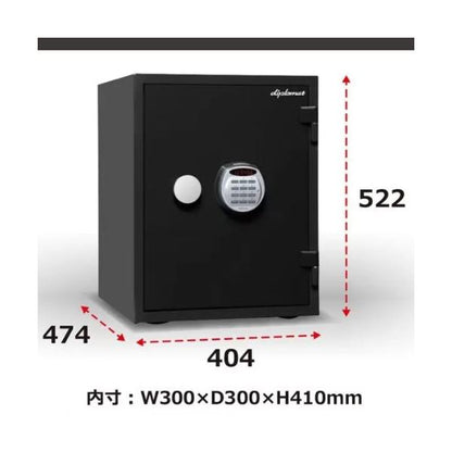 ディプロマット 耐火・耐水デザイン金庫 クリスタルシリーズ 36L A530R3WR ブラック