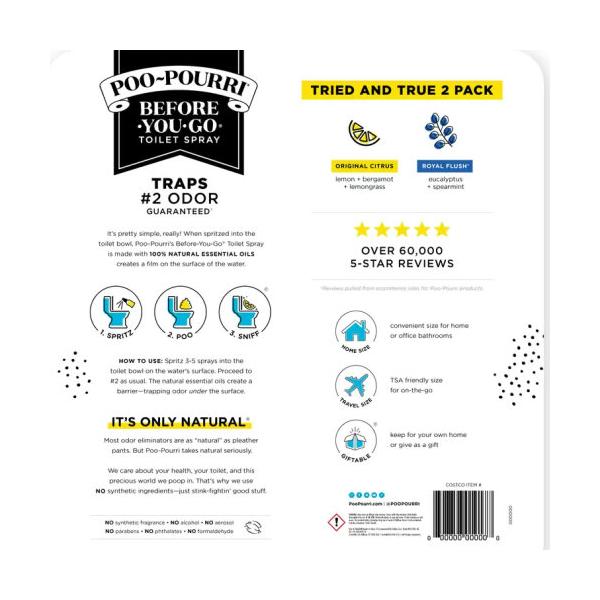 Poo-Pourri トイレ用消臭フレグランススプレー 100ml x 2本　オリジナルシトラス/ ロイヤルフラッシュ トイレ消臭剤
