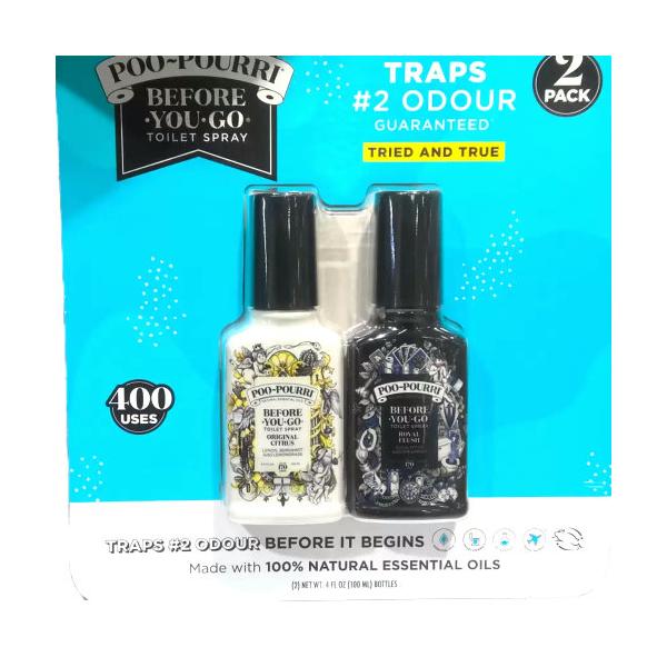 Poo-Pourri トイレ用消臭フレグランススプレー 100ml x 2本　オリジナルシトラス/ ロイヤルフラッシュ トイレ消臭剤