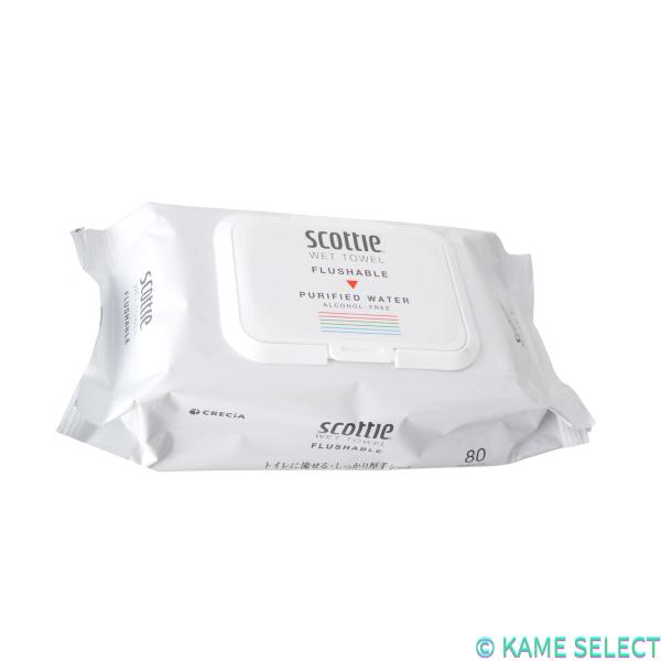 スコッティ トイレに流せる厚手ウェットタオル 80枚×8袋 Scottie ウェットティッシュ