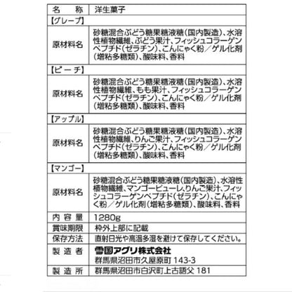 【2袋セット】4種のフルーツ こんにゃくゼリー　64個入り