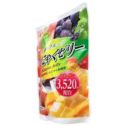 【2袋セット】4種のフルーツ こんにゃくゼリー　64個入り