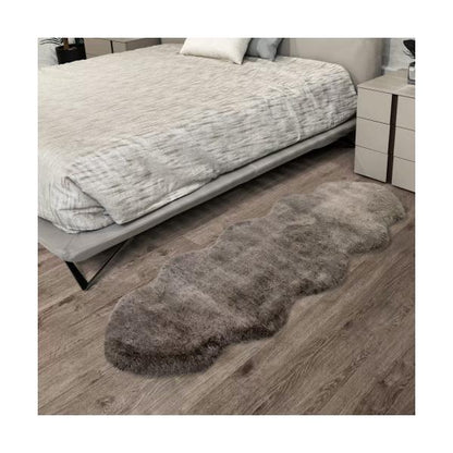 モンシャトー フェイクファー ツインサイズラグ モカ