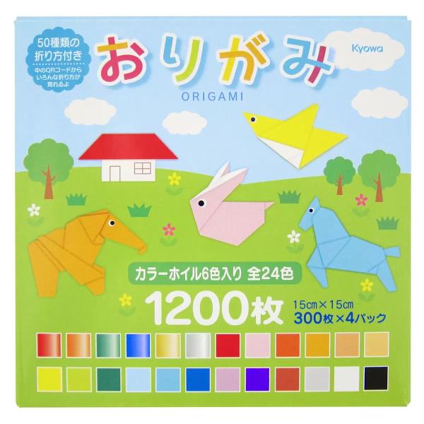【2箱セット】おりがみ 24色 300枚 x 4 セット x 2箱