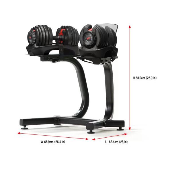 ボウフレックス可変式ダンベルセット 552i　スタンド付き