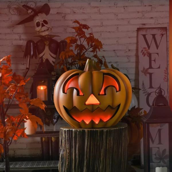 ハロウィン ジャックオーランタン サウンド付き 不気味な笑顔のジャックオーランタン モーションセンサー