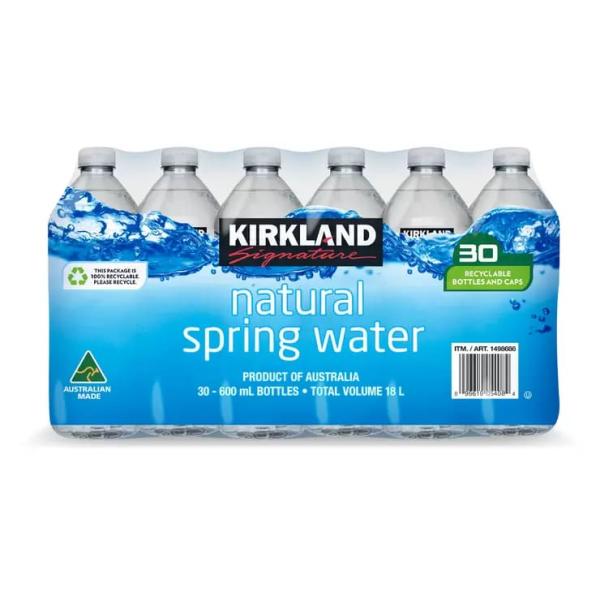 ミネラルウォーター カークランドシグネチャー　スプリングウォーター 600ml x 30本 水
