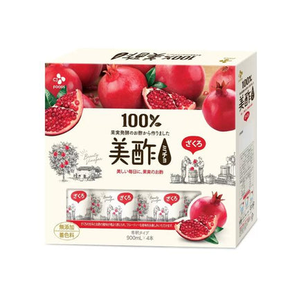 美酢 (ミチョ) ザクロ酢 900ml x 4本 果実発酵酢 酢 果実 900ml ザクロ
