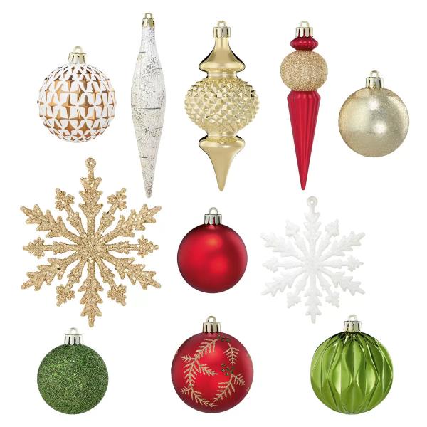 クリスマスオーナメント 78個セット レッド/グリーン　クリスマス　ツリー　飾り