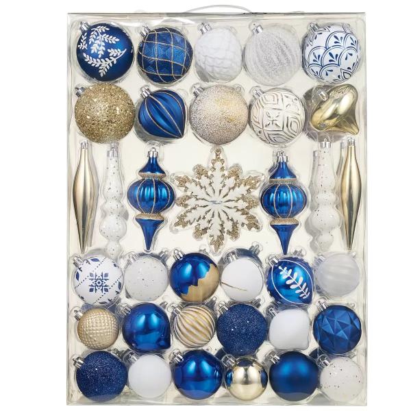 クリスマスオーナメント 78個セット ブルー / ゴールド　クリスマス　ツリー　飾り