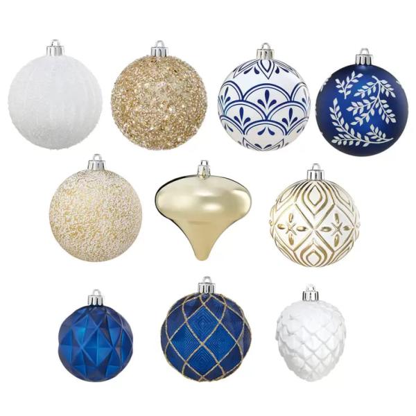 クリスマスオーナメント 78個セット ブルー / ゴールド　クリスマス　ツリー　飾り