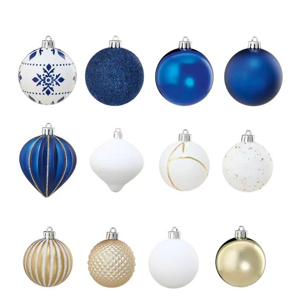 クリスマスオーナメント 78個セット ブルー / ゴールド　クリスマス　ツリー　飾り
