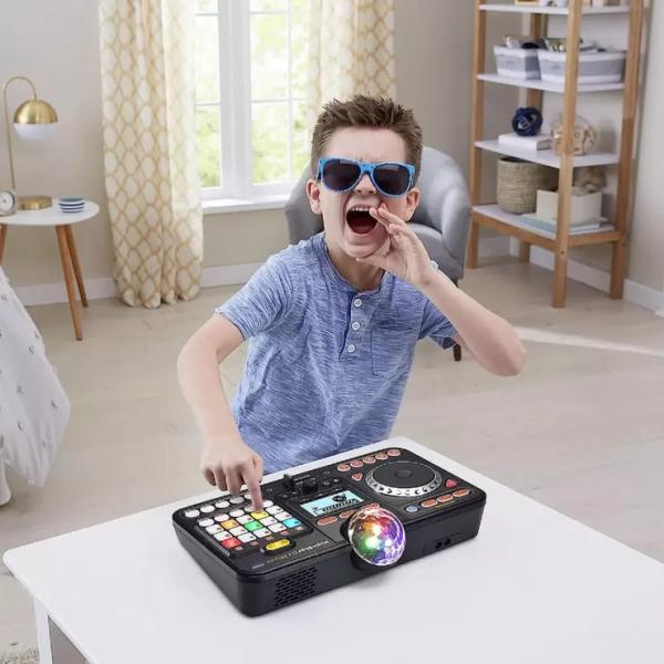 キディスター DJミキサー おもちゃのDJスクラッチパッド ミラーボール付き