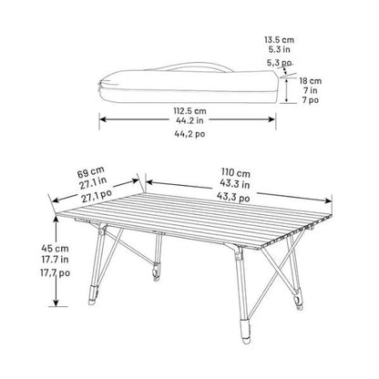 ティンバーリッジ アルミ製キャンプテーブル Timber Ridge