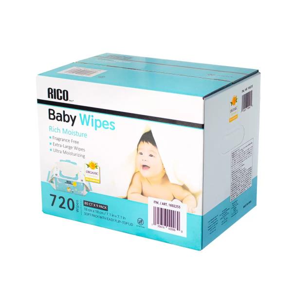 RICO 赤ちゃん用おしりふき 720枚　高保湿　無香料　お徳用　大容量　便利 Baby ベビーワイプ