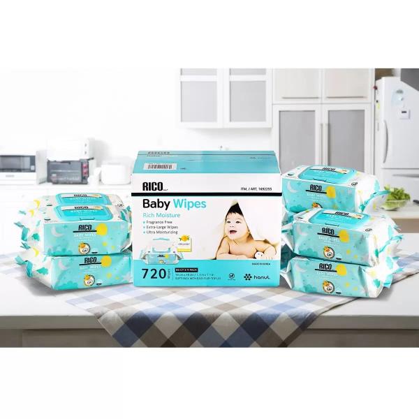 RICO 赤ちゃん用おしりふき 720枚　高保湿　無香料　お徳用　大容量　便利 Baby ベビーワイプ