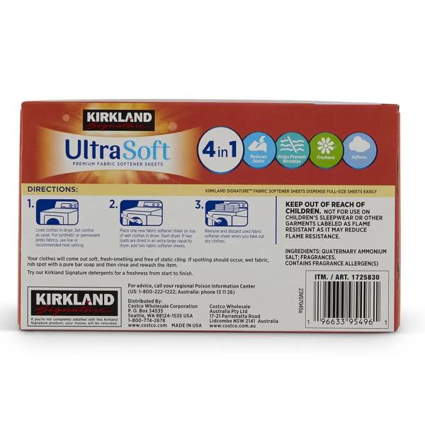 カークランドシグネチャー ウルトラ ソフト 柔軟剤シート 250枚入り x 2パック Kirkland Signature 1739180
