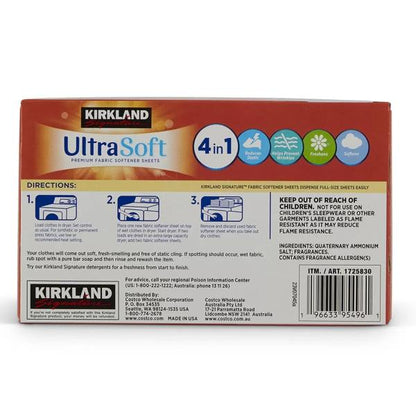 カークランドシグネチャー ウルトラ ソフト 柔軟剤シート 250枚入り x 2パック Kirkland Signature 1739180