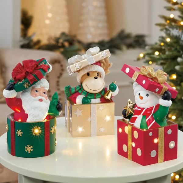 クリスマスナイトライト ボックスフィギュア 3個セット