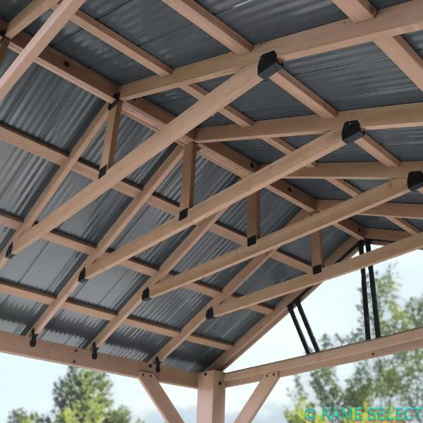 Yardistry 12x14 フィート (3.7 x 4.3m) パビリオン ガゼボ アルミ製屋根