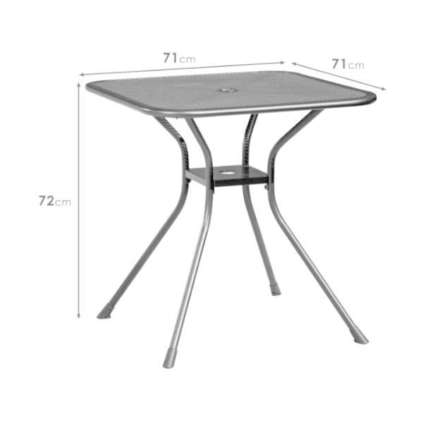 屋外ガーデンメッシュテーブル  Mesh Bistro Table カフェテーブル アンブレラホール付き