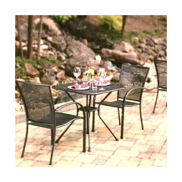 屋外ガーデンメッシュテーブル  Mesh Bistro Table カフェテーブル アンブレラホール付き