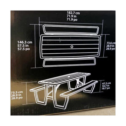 LIFETIME ピクニックテーブル Frame Picnic Table 6-Foot フレーム ピクニックテーブル ライフタイム  183×74cm 屋外　折りたたみ 防水