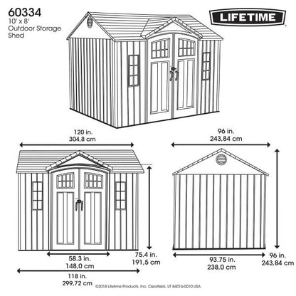 LIFETIME 10 X 8 フィート 物置