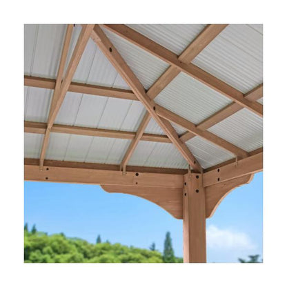 Yardistry 12x14 フィート (3.6 x 4.2m) ウッドガゼボ アルミ製屋根