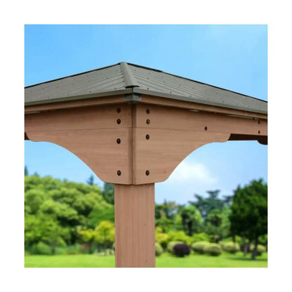 Yardistry 12x14 フィート (3.6 x 4.2m) ウッドガゼボ アルミ製屋根