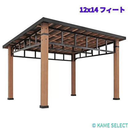Yardistry 12x14 フィート (3.7 x 4.3m) コンテンポラリー ウッドガゼボ