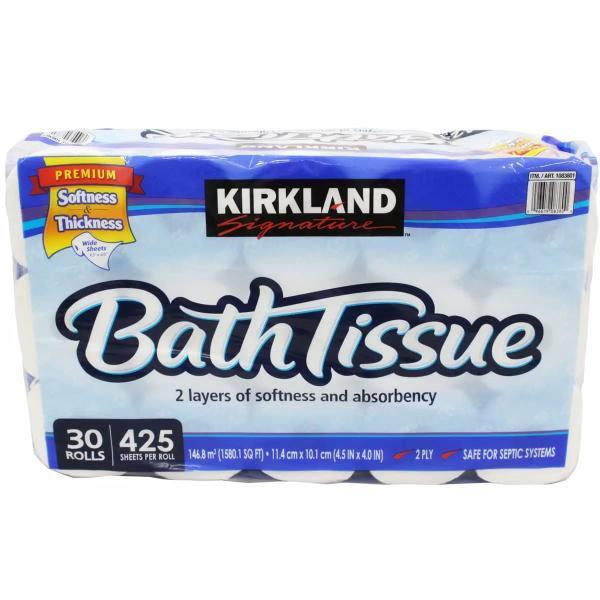 カークランドシグネチャー バスティッシュ 60ロール　Kirkland Signature　トイレットペーパー 2枚重ね　ダブル 長持ち 大容量