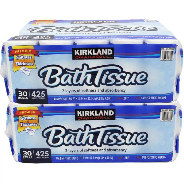 カークランドシグネチャー バスティッシュ 60ロール　Kirkland Signature　トイレットペーパー 2枚重ね　ダブル 長持ち 大容量