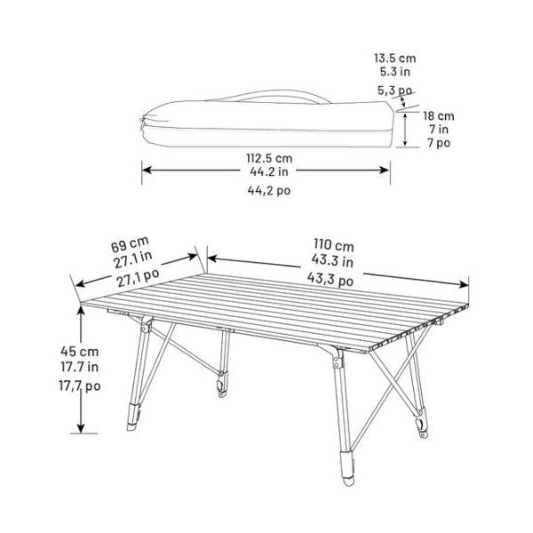 Timber Ridge ティンバーリッジ アルミニウム製キャンプテーブル