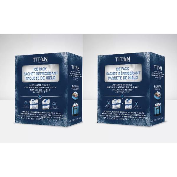 【2個セット】タイタン アイスパック（保冷剤）６個セット×２箱 Titan Ice pack 長時間 保冷 長持ち 繰り返し使用可