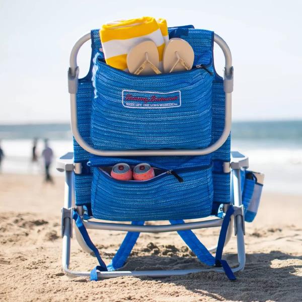 トミーバハマ 5段階調節 枕付き アルミフレーム バックパック式 ビーチチェアー 2個セット Tommy Bahama