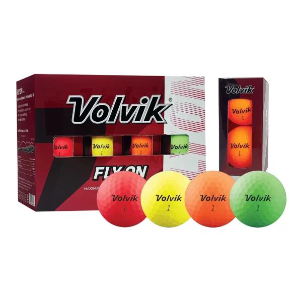 ボルビック フライオン ゴルフボール マット仕上げ 2ピース構造 24球組 - マルチカラー　Golf Ball　Volvik