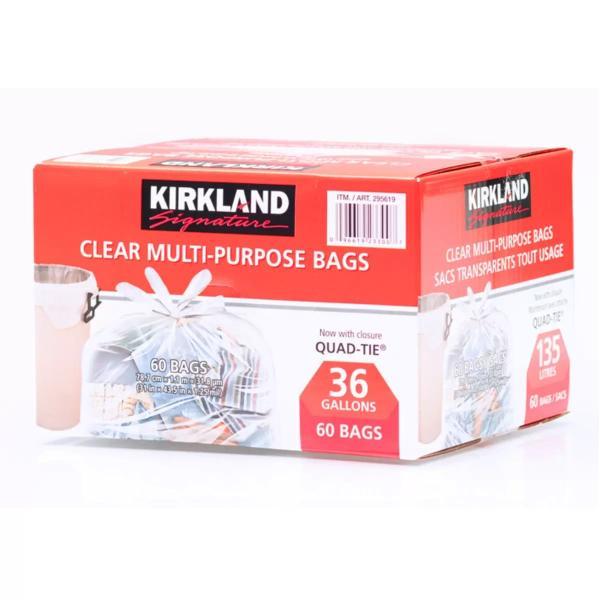 カークランドシグネチャー マルチパーパス 半透明ゴミ袋 135L x 60袋　Kirkland Signature