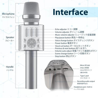 Gigastone カラオケマイク KM8500 ブラック Bluetooth