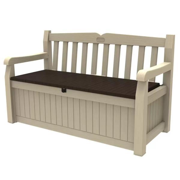KETER ケター エデン ガーデンベンチ KETER EDEN GARDEN BENCH  - ベージュ&ブラウン 31846-1